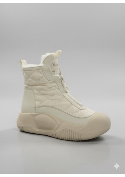 Önü Fermuarlı Içi Kürklü Kadın Kar Botu B439