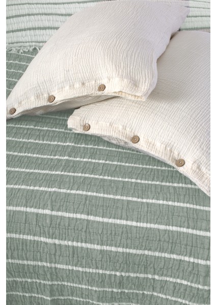 Lüks Multi Muslin %100 Pamuk Çift Kişillik Yatak Örtüsü 230X250 cm Battal Boy 2 Yastıklı fiyatları