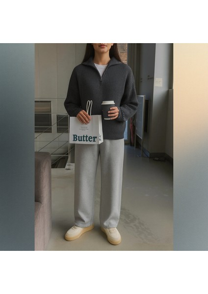 Unisex Dik Yaka Kaliteli Tarz Yeni Sezon Oversize Kazak fiyatları