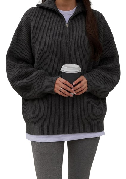 Unisex Dik Yaka Kaliteli Tarz Yeni Sezon Oversize Kazak indirimleri