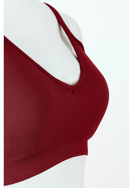 Bordo Light Invisible V Kesim Dikişsiz Sütyen modelleri