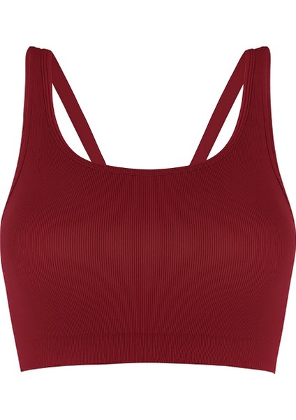 Bordo Halter Yaka Dikişsiz Sütyen fiyatları