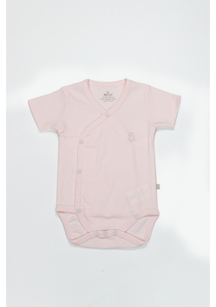 Bistyle Organik Natural Basic Style Kruvaze Yarım Kol Body BS17101 Pembe