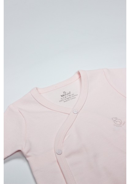 Bistyle Organik Natural Basic Style Kruvaze Yarım Kol Body BS17101 Pembe fiyatları