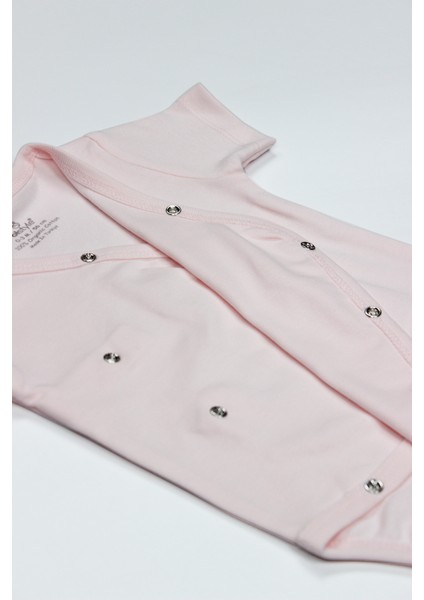 Bistyle Organik Natural Basic Style Kruvaze Yarım Kol Body BS17101 Pembe fırsatları