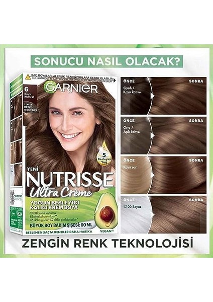 Garnier Nutrisse Yoğun Besleyici Kalıcı Krem Saç Boyası 6 Koyu Karamel