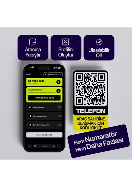 Motosiklet Numaratörü - Numarasız Numaratör - Qr Kodlu Numaratör (Dikey Etiket)