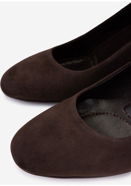 Kadın Hakiki Deri Kahverengi Süet Topuklu Ayakkabı 1135 1307 Bn Ayk SK25-26 Kahve Suet modelleri