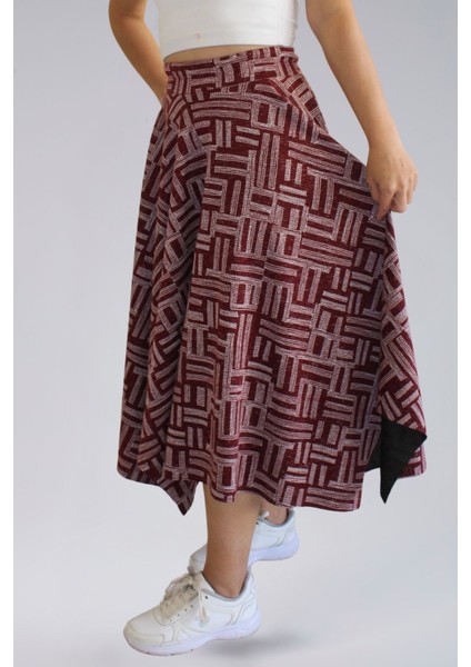 Mevsimlik Bohem Etek- Mevsimlik Ecrin Kumaş Asimetrik Yıldız Model Kadın Etek modelleri