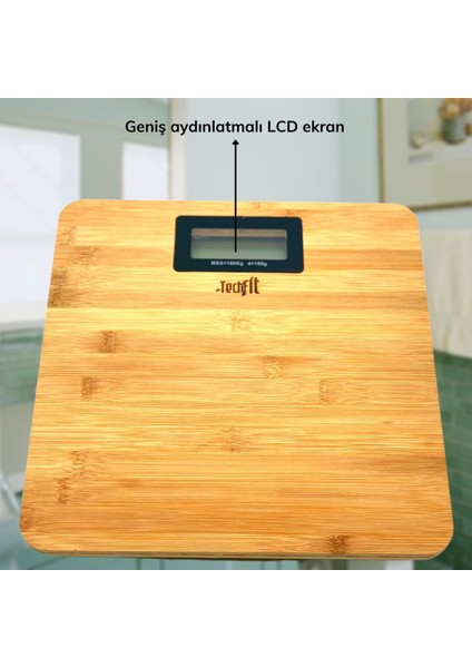 Techfit Bambu Banyo Baskülü Yüksek Hassasiyetli Darbelere Dijital Dayanıklı Ter - X582I498-R06 fiyatları