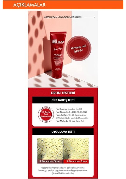 Gözenekli Ciltler Için Amazon Kili Temizleyici 120ML Amazon Red Clay Pore Pack Foam Cleanser modelleri