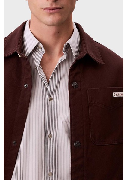 Pamuklu Relaxed Fit Logolu Düğmeli Ceket LV04RD729GEO5 Erkek Ceket LV04RD729G Eo5 indirimleri