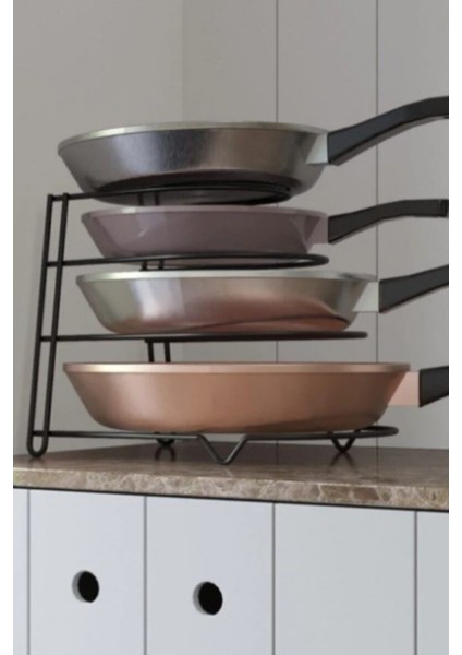 4 Katlı Metal Organizer Tava Rafı