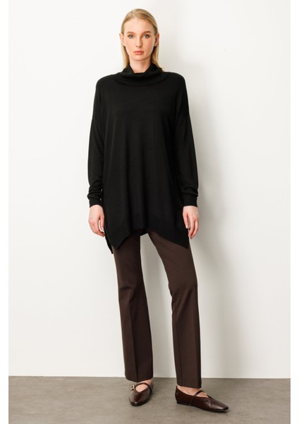 Kadın Balıkçı Yaka Tunik 65317 Siyah modelleri