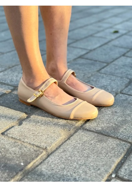 Virella Tokalı Iki Parça Yuvarlak Büyük Numara Kadın Babet Modern ve Rahat Büyük Numara modelleri