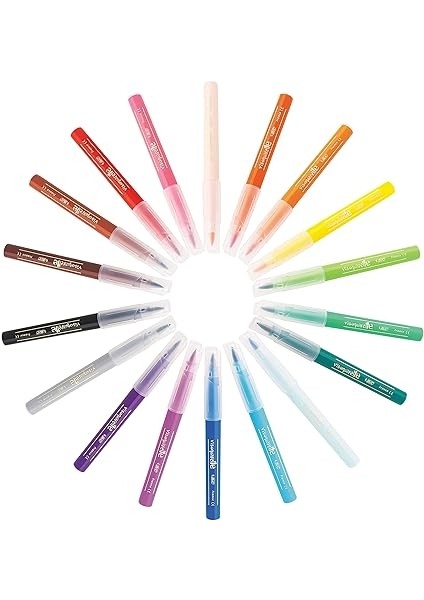 Kids Visa Firça Uçlu Keçeli Boya Kalemi, 18'li Kavanoz, Fırça Başlı Esnek ve Yumuşak Uç, Yıkanabilir Su Bazlı Boya modelleri