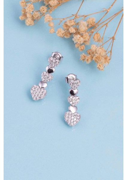 Rodyum Kaplama 925 Ayar Gümüş Kalpli Süzme Su Yolu Gümüş Küpe fırsatları