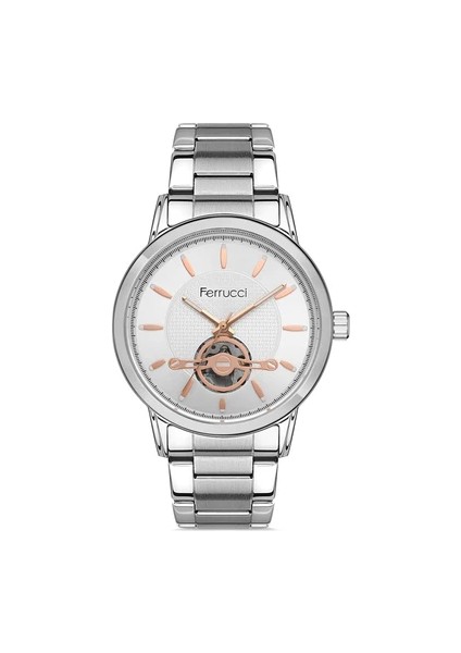 Ferucci Ferrucci Erkek Kol Saati Gümüş(Silver) Renk, Gümüş Kadran - Şık Metal Kordon, 2 Yıl Garantili