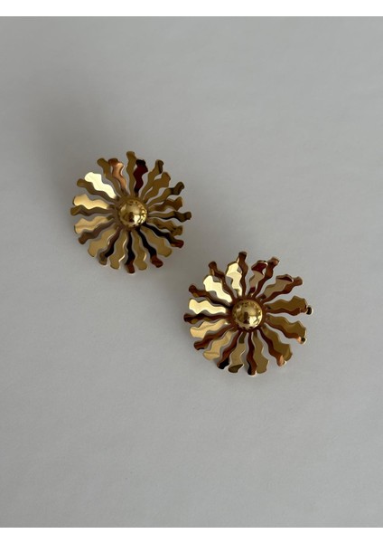 Gold Güneş Model Şık Çelik Küpe modelleri