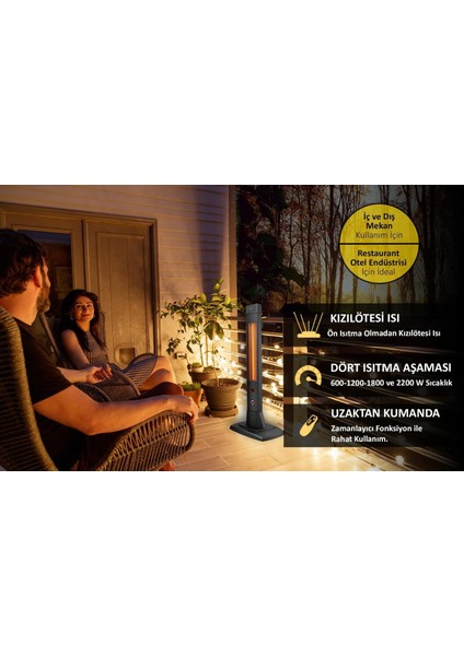 Solaris 2200 Yüksek Verimli Karbon Infrared Standt Isıtıcı