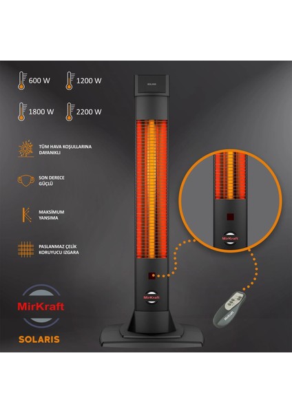 Solaris 2200 Yüksek Verimli Karbon Infrared Standt Isıtıcı fırsatları