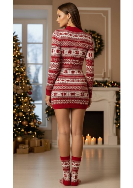 Kadın Yılbaşı Havlu Desenli Çorap – Pamuklu, Kalın ve Sıcak Tutan Noel Temalı Tekli Çorap indirimleri