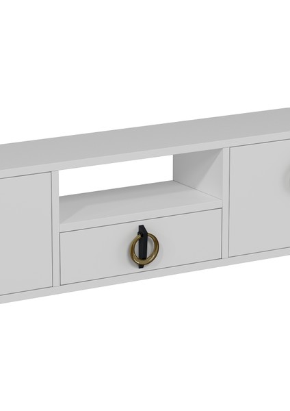 1321DROPDD-32 Duvara Montaj Tv Sehpası-Beyaz-Altın indirimleri