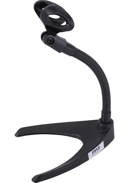 Masaüstü Mikrofon Standı - Evrensel Masa Üstü Mikrofon Tutucu, Esnek 8,2 Inç Gooseneck Montajlı ve Sağlam U Şekilli Taban - Masa Masası Veya Tezgah Için Mükemmel - Pmks8, Siyah