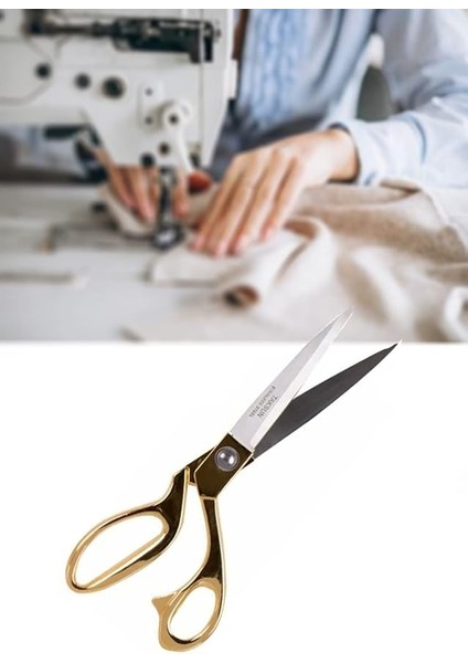 Taksun Kumaş Kot Deri Kesim Profesyonel Terzi Makası 10 inç Çelik Büyük Boy Sarı Saplı