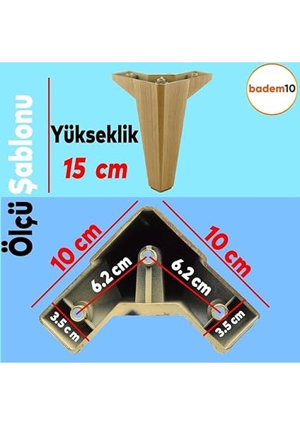 4 Adet Sedir Lüks Mobilya Kanepe Sehpa Tv Ünitesi Koltuk Ayağı 15 cm Desenli Açık Ceviz Baza Ayak (4 Adet) modelleri