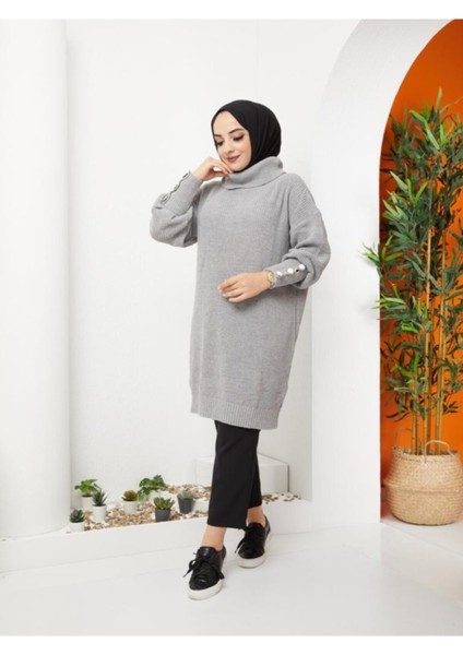 Kadın Kahverengi Boğazlı Triko Kazak -62 fiyatları