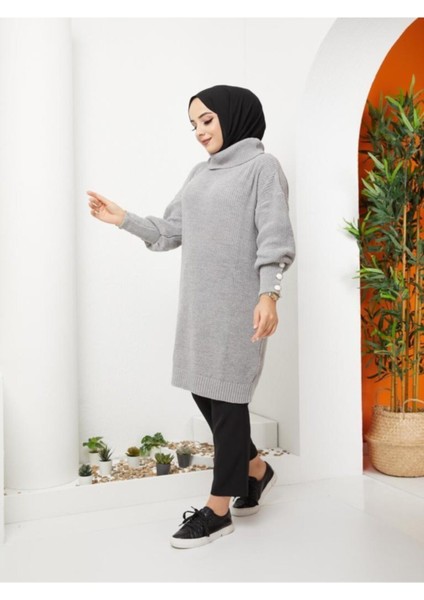 Kadın Kahverengi Boğazlı Triko Kazak -62 modelleri