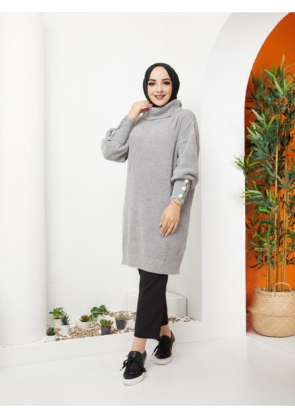 Kadın Kahverengi Boğazlı Triko Kazak -62 fırsatları