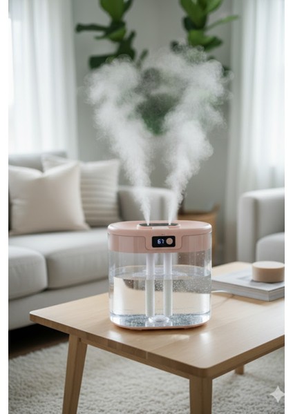 Blic Bhw-13 Pembe Digital Çift Sprey Hava Nemlendirici 1.5 Litre Kapasiteli, Ultrasonik Soğuk Buhar Makinesi ve Gece Lambası