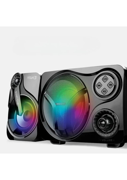 Leerfei Sp-60 2.1 Bluetooth Hoparlör Sistemi | Rgb Işıklı Subwoofer ve Uydu Hoparlörler | Usb, Tf Kart, Fm Destekli fırsatları