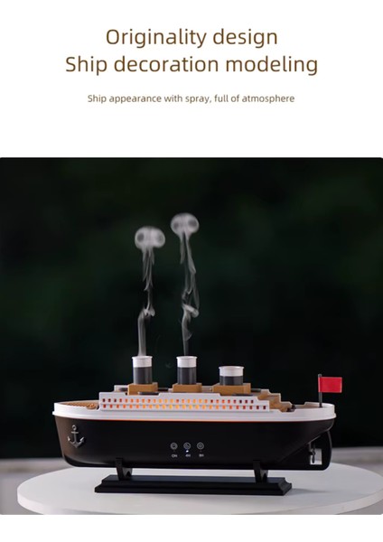 299 Dekoratif Titanic Gemi Aroma Difüzör & Nemlendirici |250 ml Uzaktan Kumandalı, Zaman Ayarlı fiyatları