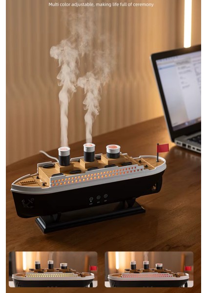 299 Dekoratif Titanic Gemi Aroma Difüzör & Nemlendirici |250 ml Uzaktan Kumandalı, Zaman Ayarlı