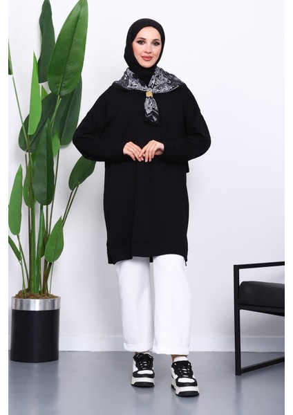 Siyah Bisiklet Yaka Modal Tunik fiyatları