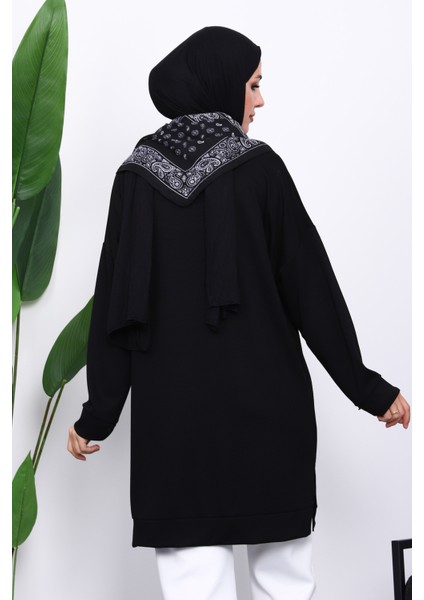 Siyah Bisiklet Yaka Modal Tunik fırsatları