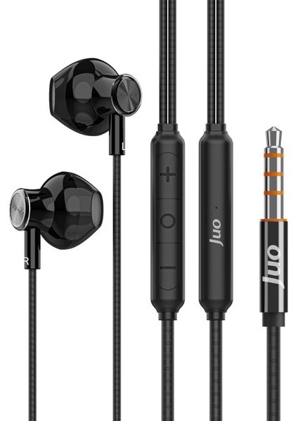 Juo 3.5mm Girişli Mikrofonlu Kablolu Kulak Içi Kulaklık Metal