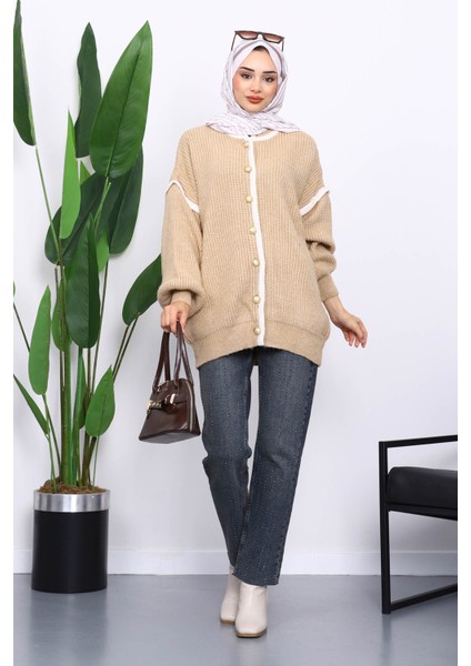 Vizon Balon Kol Düğmeli Triko Hırka fiyatları