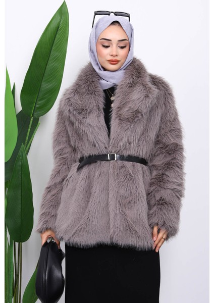 Vizon Kemerli Kısa Kürk Kaban modelleri