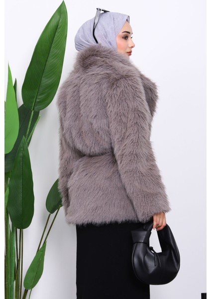 Vizon Kemerli Kısa Kürk Kaban fırsatları