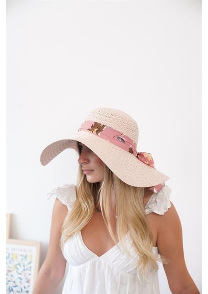 Kadın Lna Pudara Çiçek Detaylı Hasır Şapka fiyatları