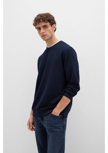 Erkek Bisiklet Yaka Uzun Kollu Sweatshirt M0S10480 Lacivert fiyatları