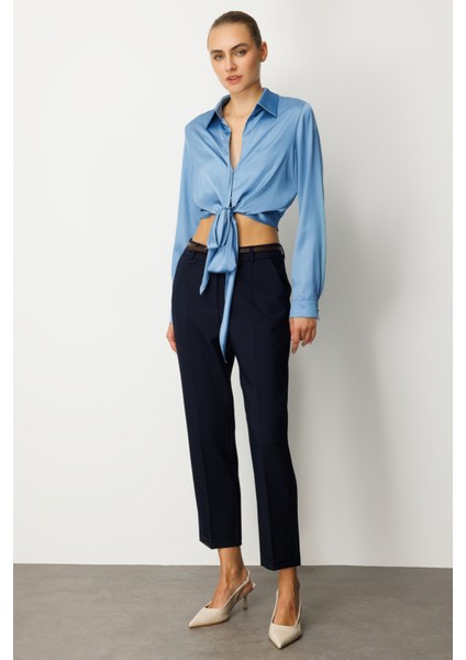 Kadın Duble Paça Kemerli Pantolon 1003 Lacivert fiyatları