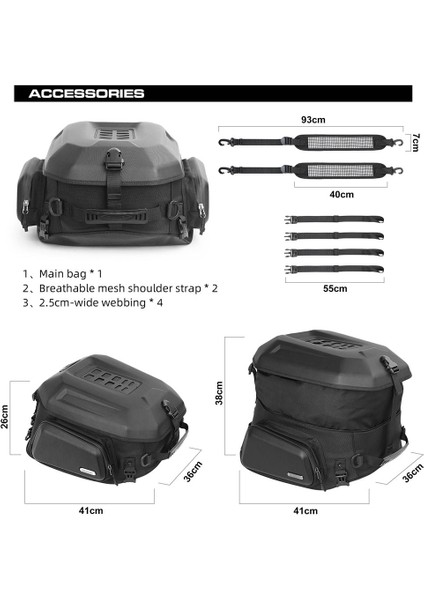 MTR2335KC Katlanabilir / Genişleyebilir Sert Kasa Motor Kuyruk Çantası — 23L→35L, %100 Su Geçirmez Iç Torba, Eva Hardshell, Universal Montaj fiyatları