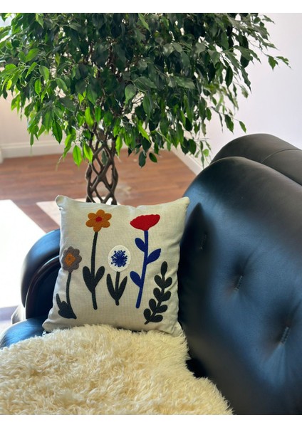 Dekoratif Kırlent Kılıfı Punch Işlemeli 2'li modelleri