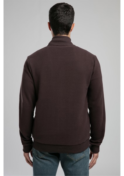 Rowena Erkek Dik Yaka Fermuarli Sweatshirt Acı Kahve modelleri