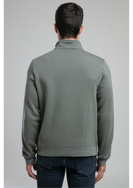 Ceaser Erkek Dik Yaka Sweatshirt Çağla Yeşili modelleri